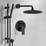 Remer SFR83 Matte Black Rain Shower System with Handheld, Rain Shower Head, Shower Faucet Set